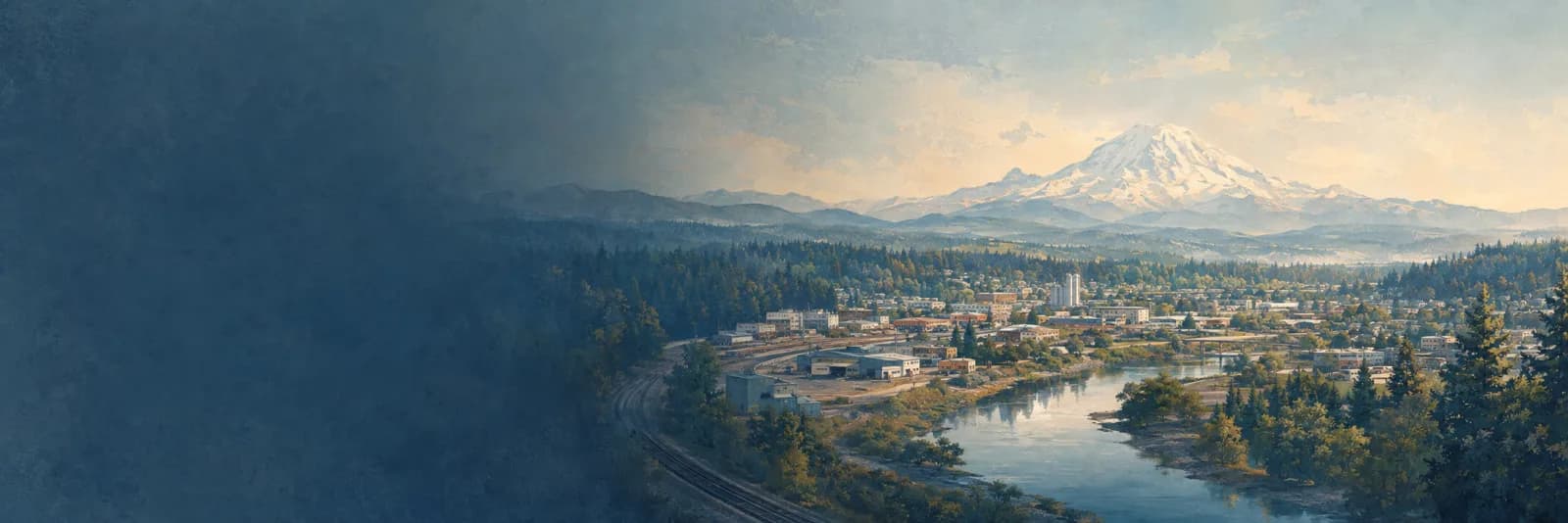 An editorial illustration of Algona, Washington