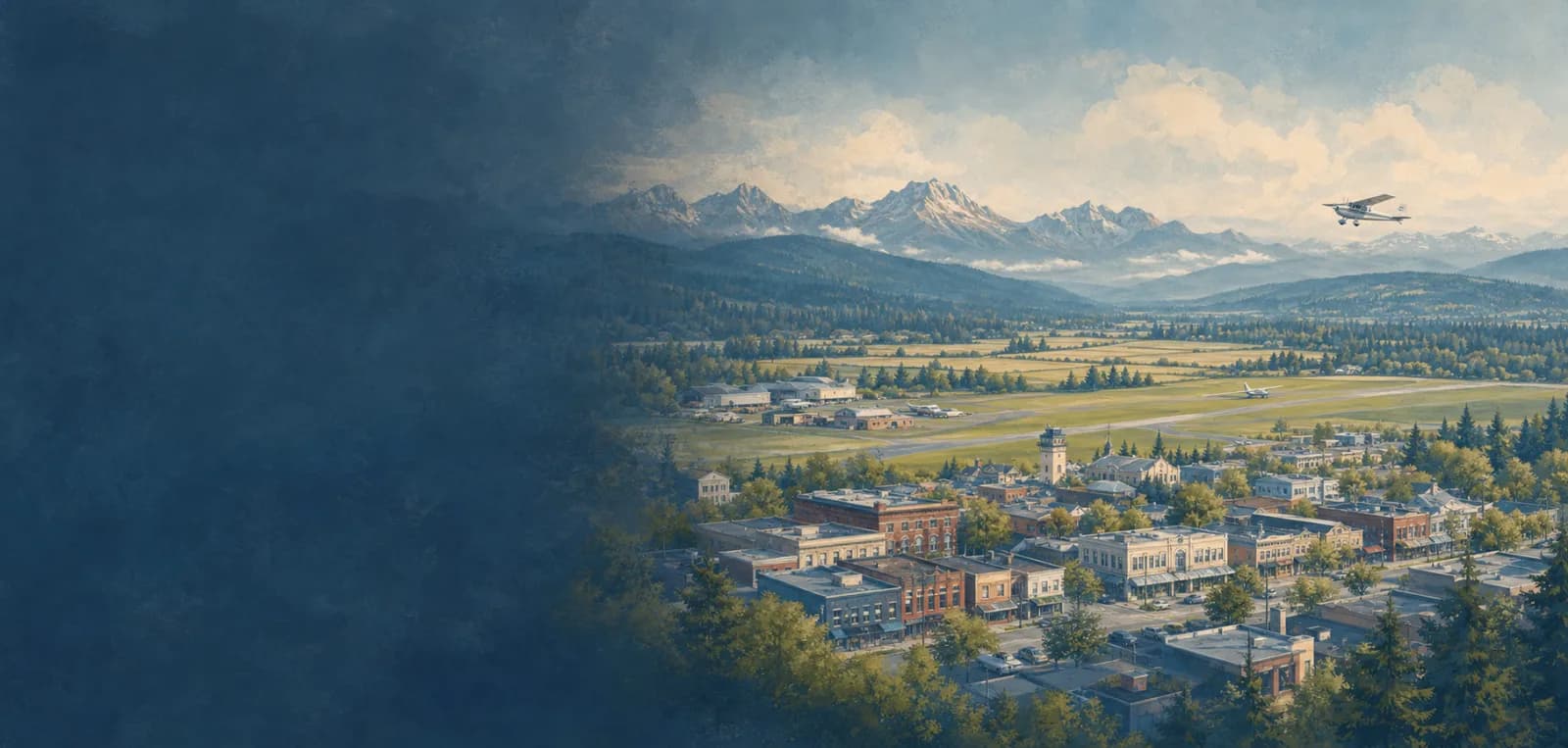 An editorial illustration of Arlington, Washington