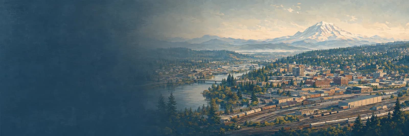 An editorial illustration of Auburn, Washington