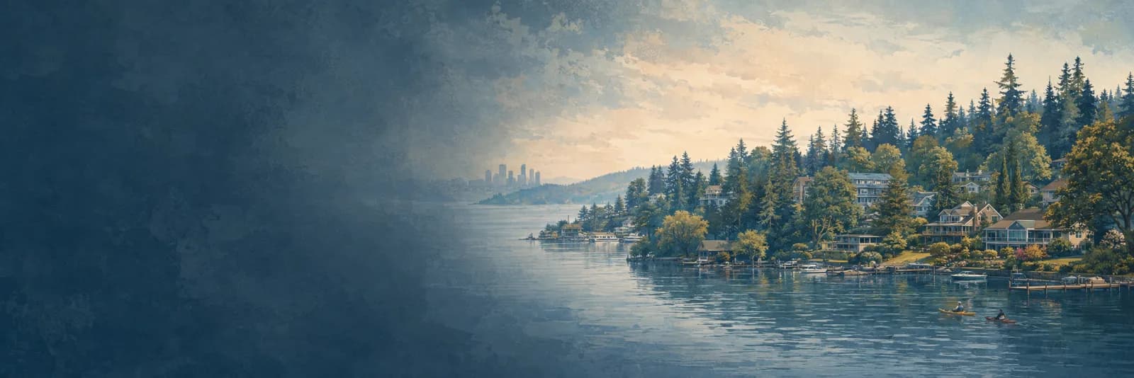 An editorial illustration of Beaux Arts Village, Washington