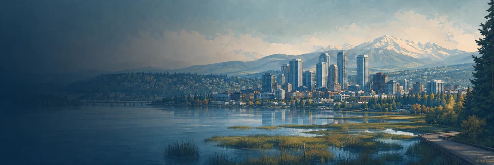 An editorial illustration of Bellevue, Washington