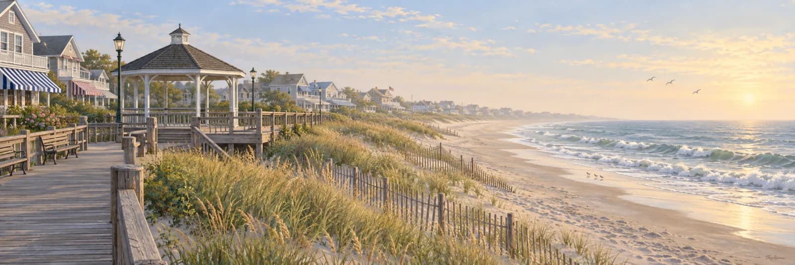 An editorial illustration of Bethany Beach, Delaware
