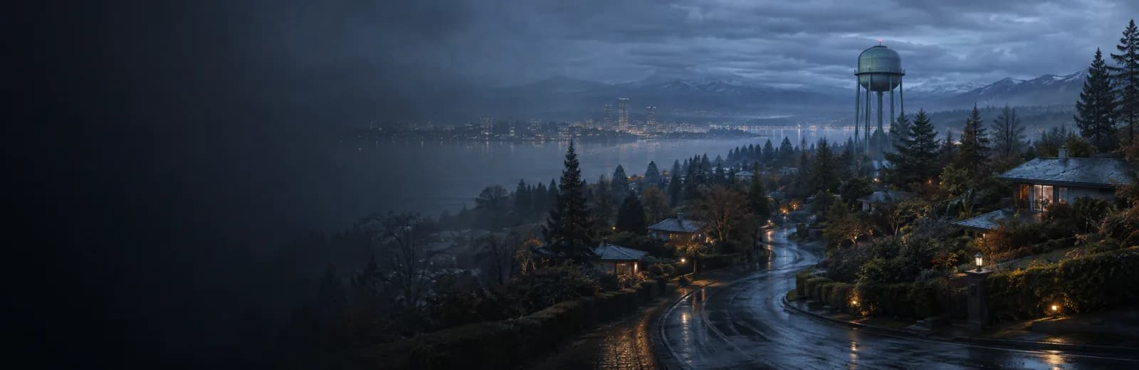 An editorial illustration of Clyde Hill, Washington