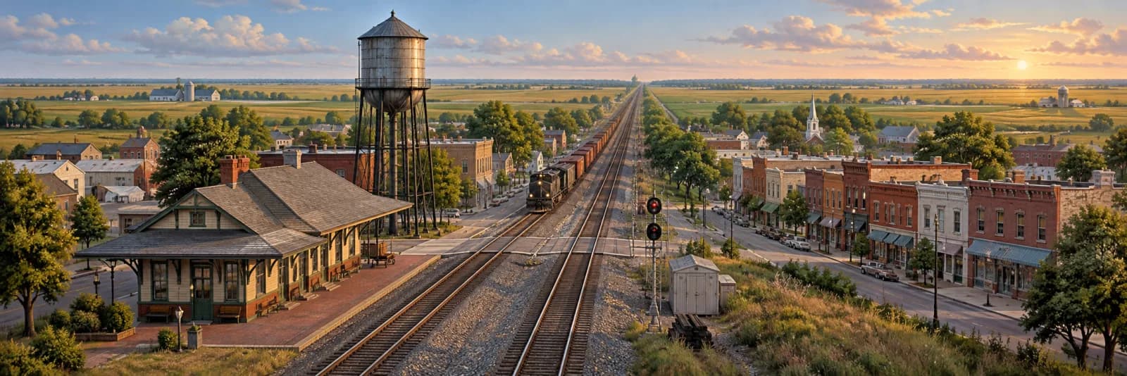 An editorial illustration of Delmar, Delaware