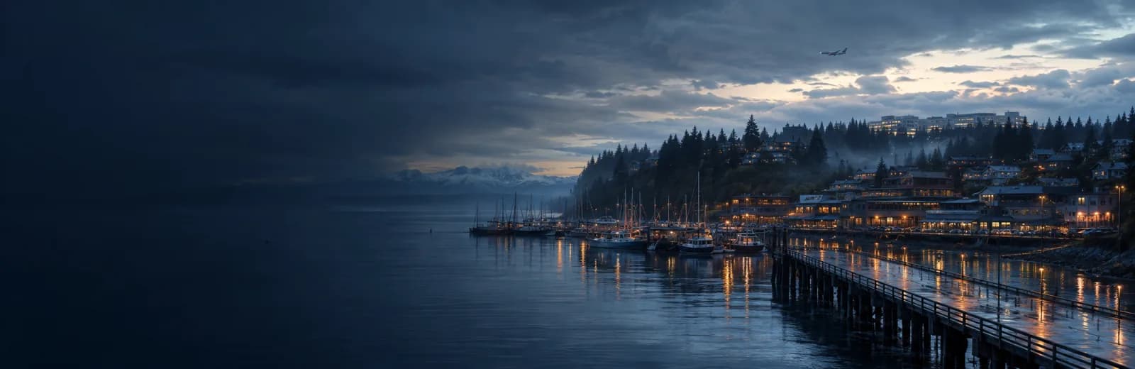 An editorial illustration of Des Moines, Washington