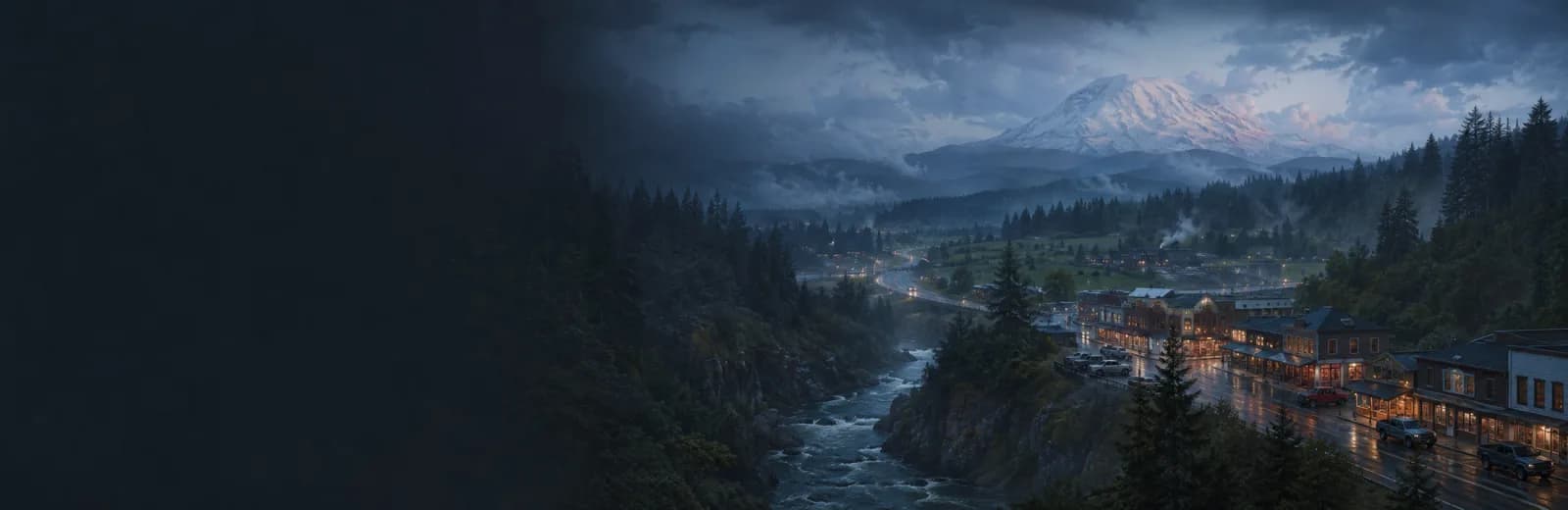 An editorial illustration of Eatonville, Washington