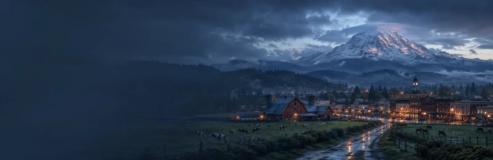 An editorial illustration of Enumclaw, Washington