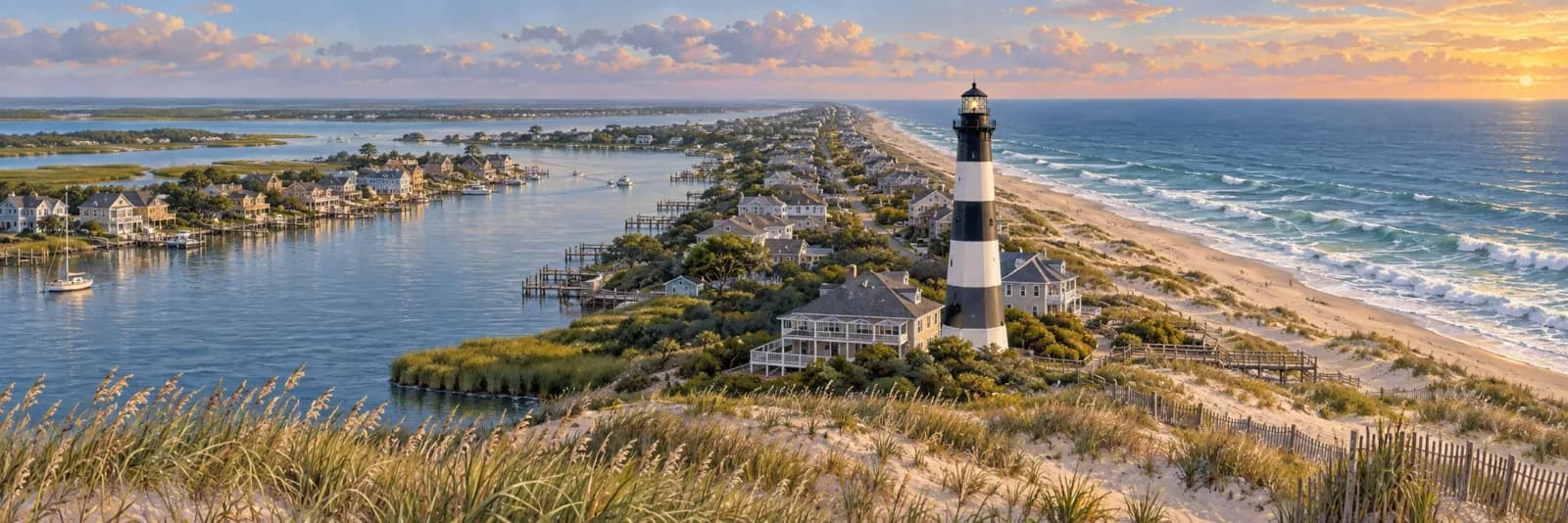 An editorial illustration of Fenwick Island, Delaware