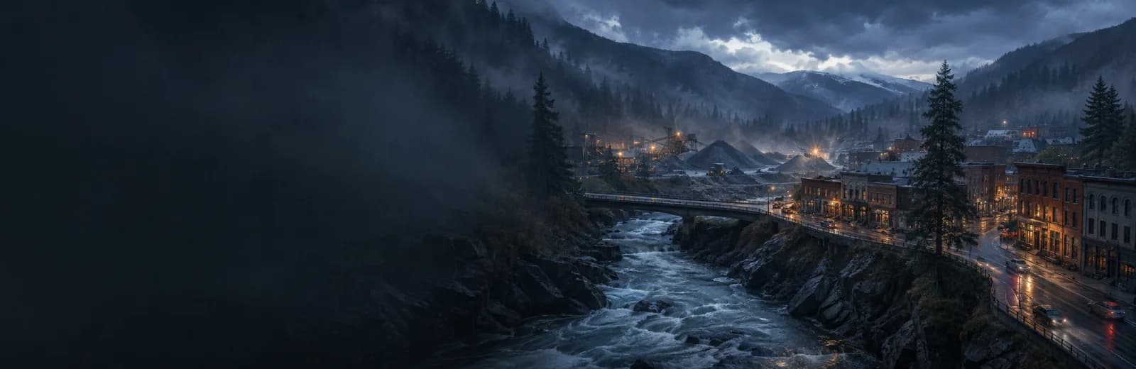 An editorial illustration of Granite Falls, Washington