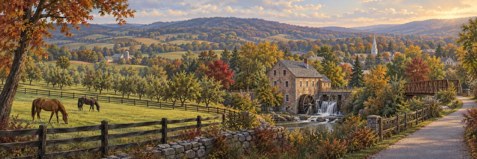 An editorial illustration of Hockessin, Delaware