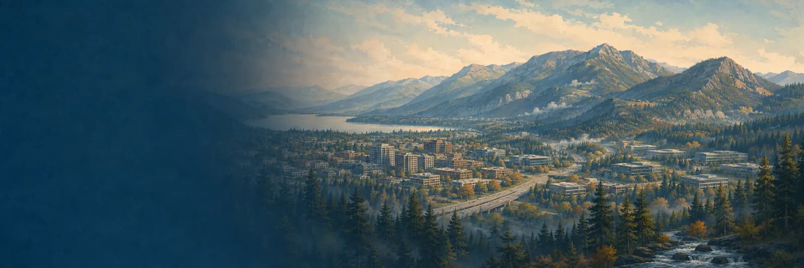 An editorial illustration of Issaquah, Washington
