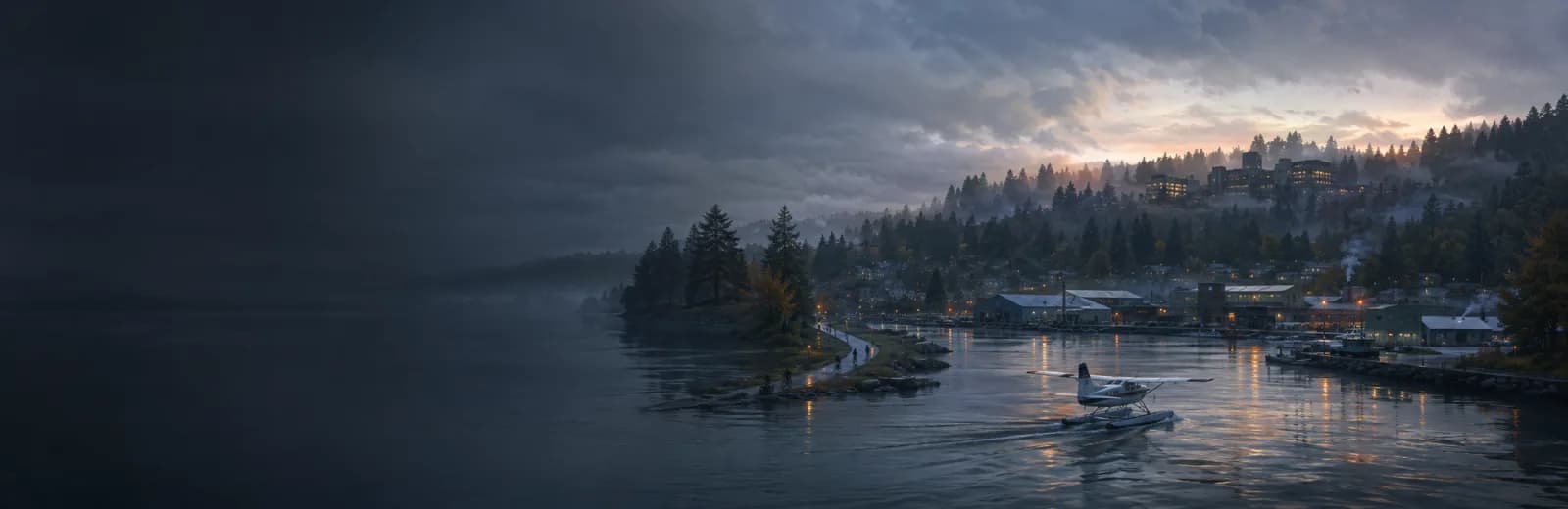 An editorial illustration of Kenmore, Washington