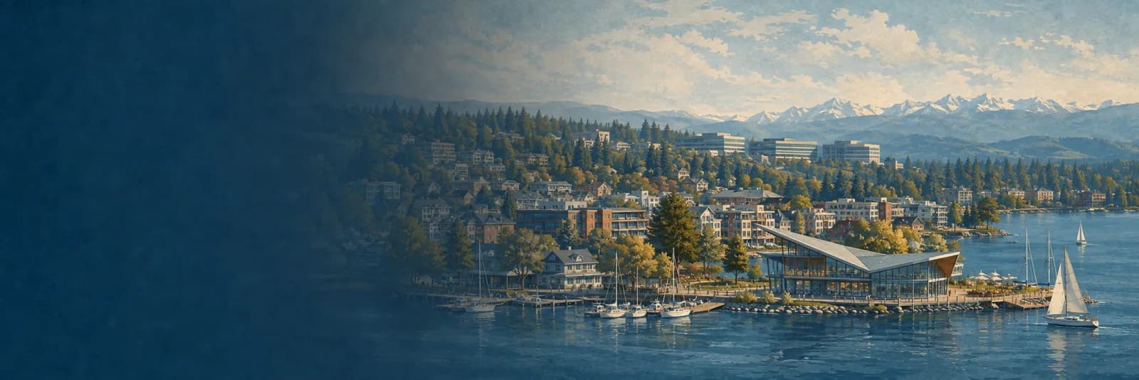 An editorial illustration of Kirkland, Washington