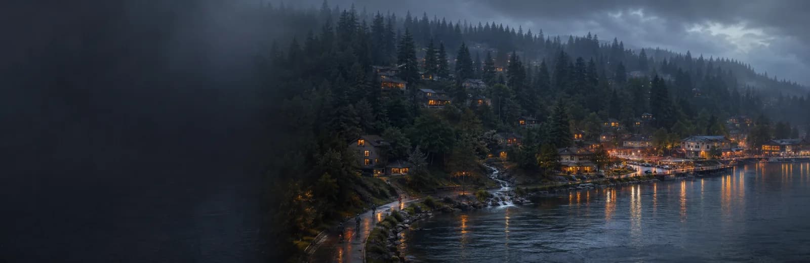 An editorial illustration of Lake Forest Park, Washington