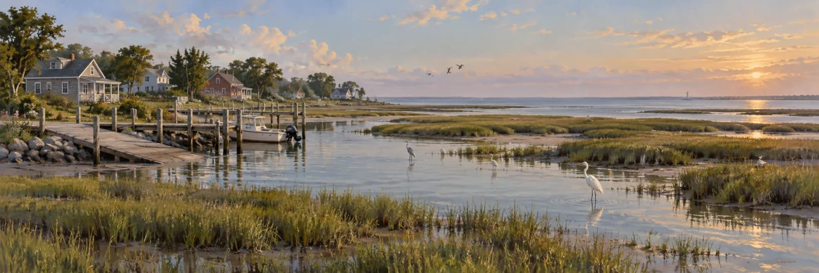 An editorial illustration of Little Creek, Delaware