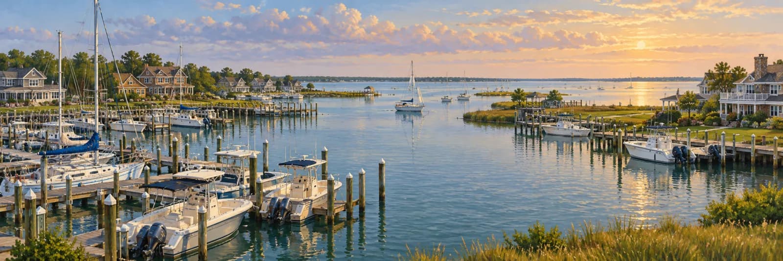 An editorial illustration of Long Neck, Delaware