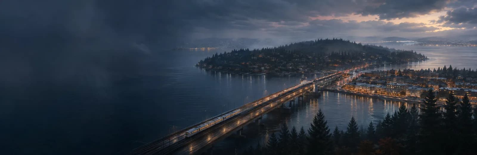 An editorial illustration of Mercer Island, Washington