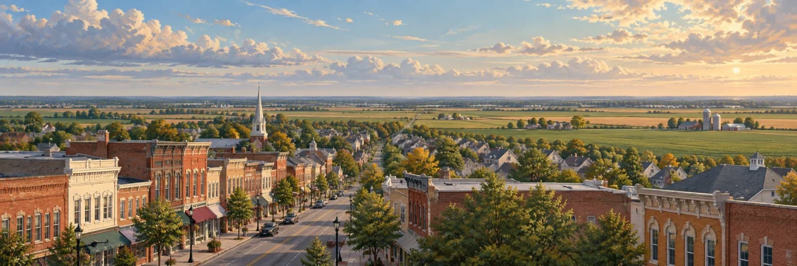 An editorial illustration of Middletown, Delaware