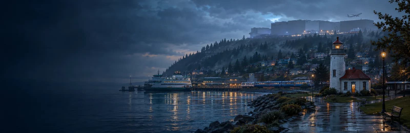 An editorial illustration of Mukilteo, Washington