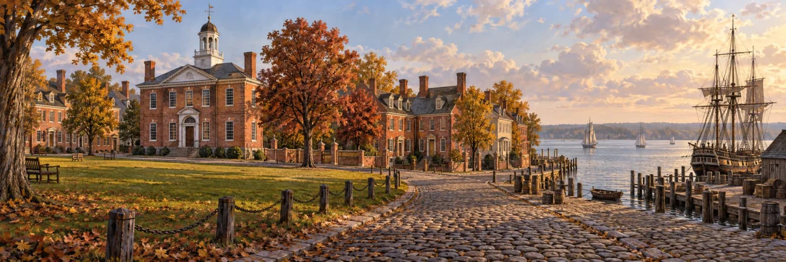 An editorial illustration of New Castle, Delaware