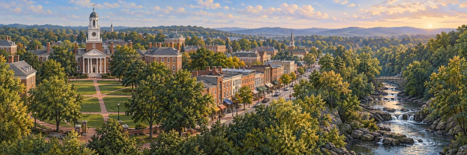 An editorial illustration of Newark, Delaware