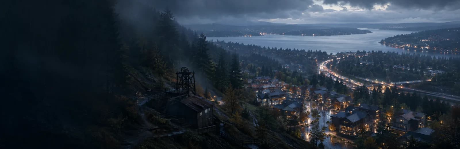 An editorial illustration of Newcastle, Washington