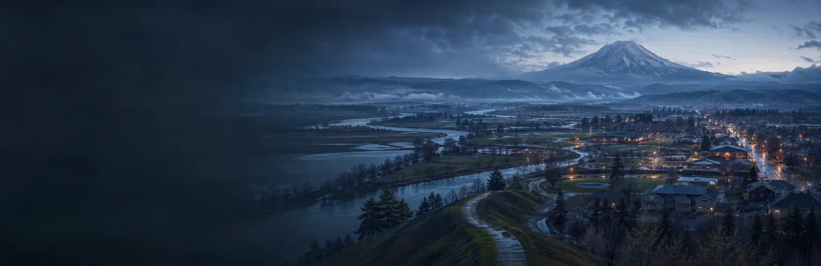 An editorial illustration of Orting, Washington