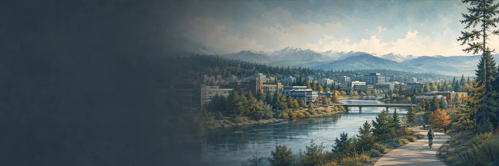 An editorial illustration of Redmond, Washington