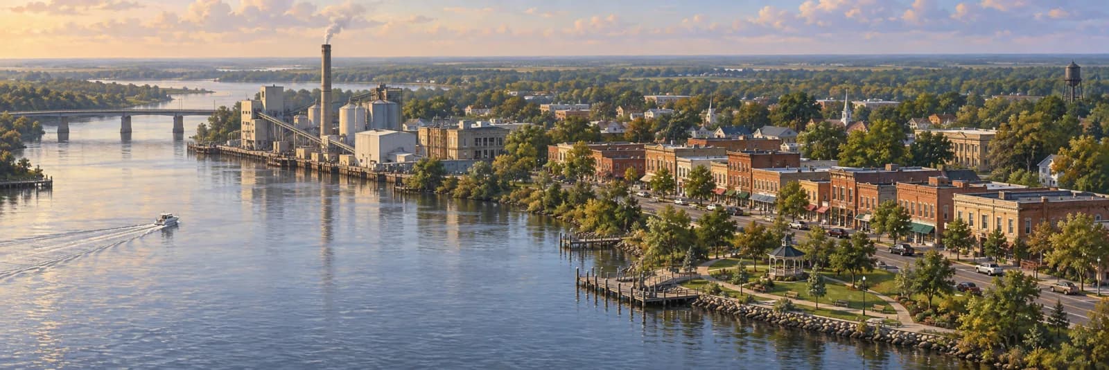 An editorial illustration of Seaford, Delaware