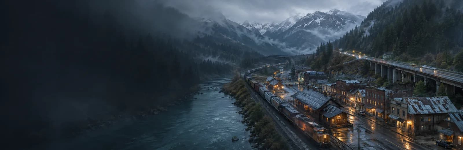An editorial illustration of Skykomish, Washington
