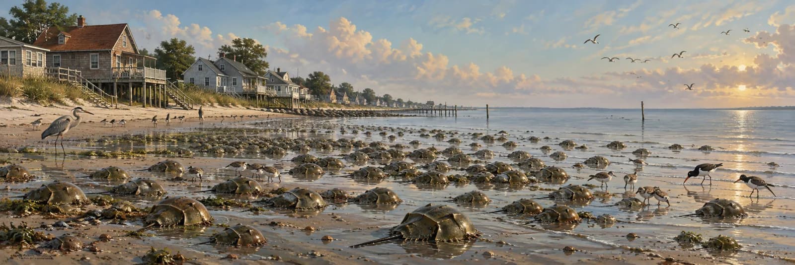 An editorial illustration of Slaughter Beach, Delaware