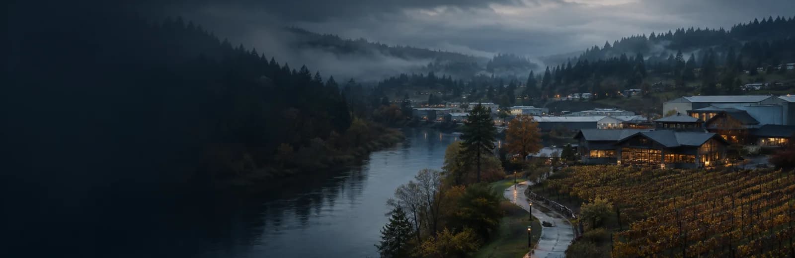 An editorial illustration of Woodinville, Washington