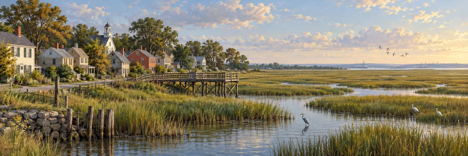 An editorial illustration of Port Penn, Delaware