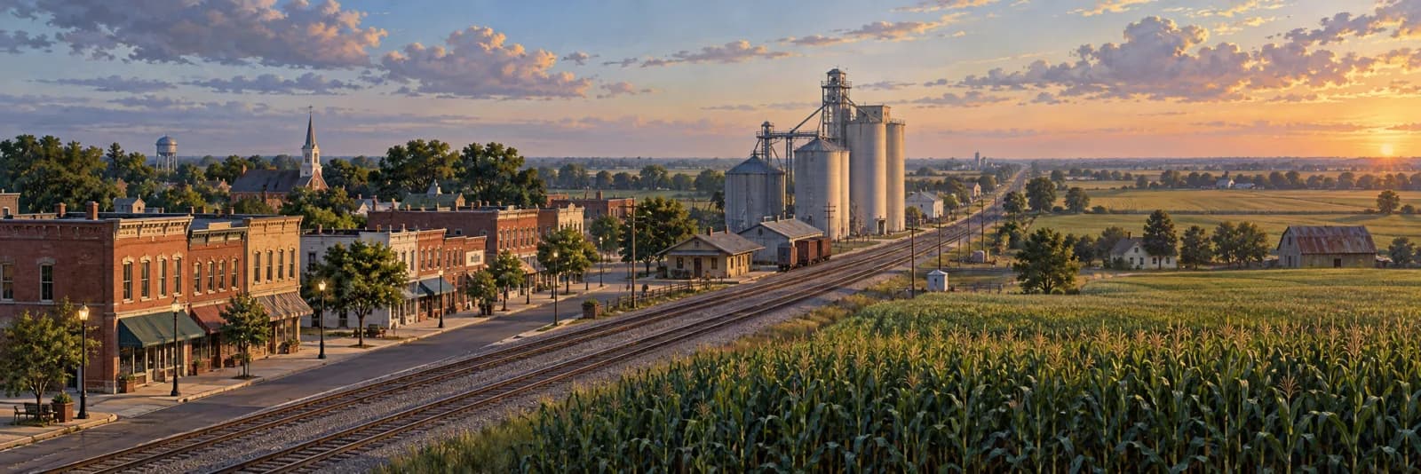 An editorial illustration of Townsend, Delaware