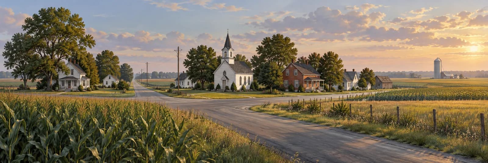 An editorial illustration of Woodside, Delaware
